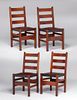 Gustav StickleyÂ #306 1/2 Ladder Back Dining Chairs c1910