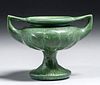 Hampshire Pottery Matte Green Two-Handle Vase c1910