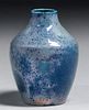Pewabic Pottery Iridescent Speckled Blue Vase c1930s