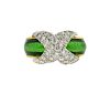 Tiffany & Co Schlumberger 18K Gold Platinum Diamond Enamel Ring