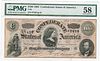 1864 $100 Confederate States of America Bank Note PMG CH. About UNC 58