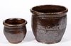 SHENANDOAH VALLEY OF VIRGINIA EARTHENWARE / REDWARE JARS, LOT OF TWO