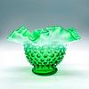 Vintage Fenton Glass Vase, Emerald Green and White