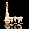 5pc Set Vintage Bohemian Decanter and Cordial Glasses