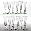 ASSORTED FREE-BLOWN GLASS FLUTES, LOT OF 12