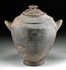 Etruscan Pottery Bucchero Ware Lidded Urn