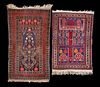 2 Afghan Baluch Handwoven Wool Prayer Rugs