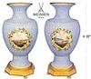 Pair Of Large 19th C. Snowball Meissen Vases