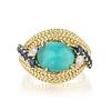 Vintage Turquoise Sapphire and Diamond Ring