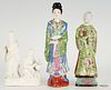 3 Chinese Porcelain Figures, Polychrome and Blanc De Chine 