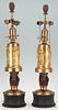 Pair Neoclassical Parcel Gilt Bronze Lamps, Barbedienne 