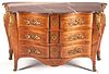 Louis XV Style Marquetry Commode Rouge Marble Top