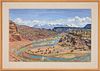 Louisa McElwain O/C New Mexico Landscape, The Chama Valley, Abiquiu