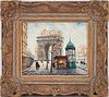 Louis Dali O/C Paris Street Scene, View of the Arch de Triomphe 