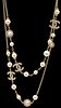 Chanel 19P CC Logo Crystal & Pearl Necklace