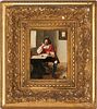 Heinrich Breling, O/B Painting of Man Writing Letter