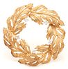 14K Gold & Diamond Wreath Brooch