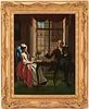 French School O/C Genre Painting, A Young Lady with Her Tutor