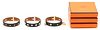 3 Hermes Mini Dog Leather Bracelets, Clous Carres, Rounds, & Mix