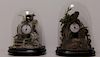 Lot of 2 Victorian Bird Dioramas with Watches.