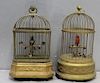 Lot of 2 Antique Bird Cage Automatons.