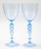 Italian Murano Blown & Wheel Etched Wine Glasses 2