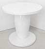 Modern White Lacquered Circular Side Table