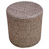 Antiqued Silver Lame Brocade Pouf