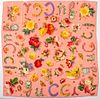 Gucci Pink Flower & Insect Silk Scarf