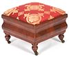 Labeled Maine Late Classical Mahogany Footstool, Dole Bros.