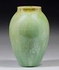Fulper Pottery Ovoid Green Crystalline Vase c1910s