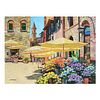 Howard Behrens (1933-2014), "Siena Flower Market" Limited Edition on Canvas, Numbered and Signed with COA.