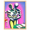 Mark Kostabi, "Above All Else" Framed Original Painting on Canvas, Hand Signed with Certificate of Authenticity.