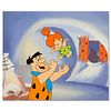 Fred Tossing Pebbles Limited Edition Sericel from the Popular Animated Series The Flintstones. Includes Certificate of Authenticity.