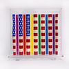 Yaacov Agam- COLOR SCREENPRINT ON FOLDED HEAVY WOVE PAPER IN PLEXYGLASS BOX FRAME "Tribute of the People of Israel to the People of the United States,