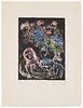 Marc Chagall (1887-1985), "Couple sur Fond Noir II," 1973, Lithograph in colors on Japon nacre paper, Image: 13" H x 10" W; Sheet: 21.75" H x 16.75" W