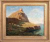VIEW OF THE ROCK OF GIBRALTAR OIL PAINTING