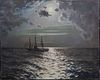 SHIP SAILING IN THE MOONLIGHT OIL PAINTING