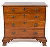 AMERICAN CHIPPENDALE CHERRY AND TIGER MAPLE CHEST OF DRAWERS