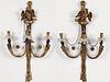 Pair American Giltwood 3-Light Wall Sconces, 19th C