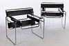 Pair of Wassily for Knoll Leather & Chrome Chairs