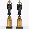 Pair Louis XVI Style Gilt Bronze Candlestick Lamps