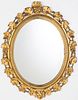Oval Giltwood Mirror with Grape Leaves, 19th C