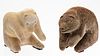 Two Inuit Carved Whale Bone Sculptures