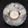 Seaman Schepps Rock Crystal Circular Table Clock