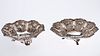 Two Greek Sterling Silver Repousse Footed Bowls