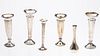 6 Sterling Silver Trumpet Vases Including Tiffany