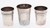 3 French Sterling Silver Cups Including Paul Massat