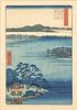 Hiroshige, Bentei Shrine, Inokashira Pond, Woodblock