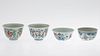 Four Chinese Doucai Cups